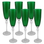 Ficha técnica e caractérísticas do produto Conjunto de Taças Bohemia Elizabeth em Cristal para Champanhe 200ml – 6 Peças - Verde