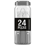 Ficha técnica e caractérísticas do produto Conjunto de Talheres 24 Peças Gourmet Mix GX4349 Cinza.