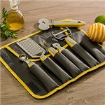 Ficha técnica e caractérísticas do produto Conjunto de Utensílios Aço Inox 6 Peças Inventare Amarelo - La Cuisine Premium