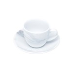 Ficha técnica e caractérísticas do produto Conjunto de Xicara de Cafe com Pires Marble 6 Pecas Branco