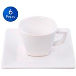 Ficha técnica e caractérísticas do produto Conjunto de Xícaras de Chá com Pires - 6 Peças - BRANCO
