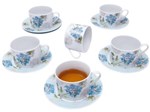 Conjunto de Xícaras em Porcelana 12 Peças - Casambiente Tea Floral