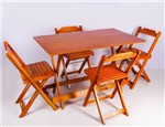 Ficha técnica e caractérísticas do produto Conjunto Dobrável 120 X 70 com 4 Cadeiras Mel - Móveis Britz