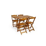 Conjunto Dobrável 120x70 com 4 Cadeiras - Mel - Btb Móveis