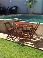 Ficha técnica e caractérísticas do produto Conjunto Dobrável 70 X 70 com 4 Cadeiras Dobráveis Imbuia - Móveis Britz