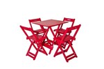 Ficha técnica e caractérísticas do produto Conjunto Dobrável 70x70 com 4 Cadeiras - Vermelho - BTB Móveis
