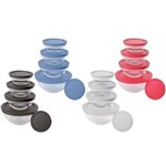 Ficha técnica e caractérísticas do produto Conjunto Euro Home 5 Potes de Vidro com Tampa - VDR3008-VM - Vermelho