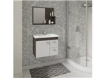 Conjunto Gabinete de Banheiro Suspenso Iris com Espelheira - Café/branco - Mgm Móveis