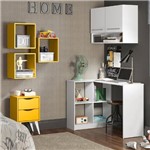 Ficha técnica e caractérísticas do produto Conjunto Home Office Paradiso Madesa Branco/Amarelo