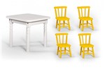Ficha técnica e caractérísticas do produto Conjunto Infantil 60x60 com 4 Cadeiras - Amarela - BTB Móveis