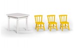 Ficha técnica e caractérísticas do produto Conjunto Infantil 60x60 com 3 Cadeiras - Amarela - BTB Móveis