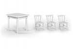 Ficha técnica e caractérísticas do produto Conjunto Infantil 60x60 com 3 Cadeiras - Branca - BTB Móveis