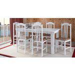 Ficha técnica e caractérísticas do produto Conjunto Lisboa Branco com 6 Cadeiras Moveis Canção