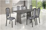 Ficha técnica e caractérísticas do produto Conjunto Madmelos 6 Cadeiras Granito Craqueado Grafite Tampo Granito Ocre 1,50