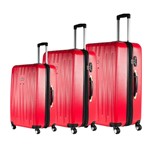 Ficha técnica e caractérísticas do produto Conjunto Malas de Viagem 3 Peças Dubai Vermelho Travel Max