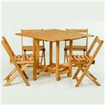 Ficha técnica e caractérísticas do produto Conjunto Mão e Formão 14 Bis Mesa com 4 Cadeiras Dobráveis Jatoba