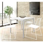 Ficha técnica e caractérísticas do produto Mesa 1525 Branca com 4 Cadeiras 1712 Color UV Branca Carraro