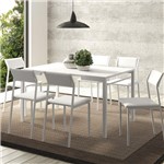 Ficha técnica e caractérísticas do produto Conjunto Mesa 1526 Branca com 6 Cadeiras 1709 Color UV Branca Carraro