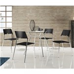 Ficha técnica e caractérísticas do produto Conjunto Mesa 1527 Vidro Incolor Cromada com 4 Cadeiras 1711 Preta Carraro