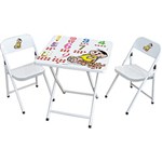 Ficha técnica e caractérísticas do produto Conjunto Mesa + 2 Cadeiras Infantis Sapeca Magali Aço Branco - Metalmix