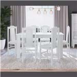 Ficha técnica e caractérísticas do produto Conjunto Mesa com 6 Cadeiras Brancas Lilies MÃ³veis - Multicolorido - Dafiti