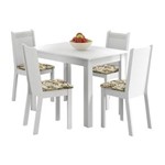 Ficha técnica e caractérísticas do produto Conjunto Mesa de Jantar com 4 Cadeiras Branco-Lírio Rute Madesa - Branco