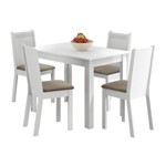 Ficha técnica e caractérísticas do produto Conjunto Mesa de Jantar com 4 Cadeiras Branco-Pérola Rute Madesa