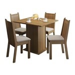 Ficha técnica e caractérísticas do produto Conjunto Mesa de Jantar com 4 Cadeiras Kate Marrom Madesa