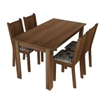 Ficha técnica e caractérísticas do produto Conjunto Mesa de Jantar com 4 Cadeiras Rustic-Hibiscos Rosie Madesa