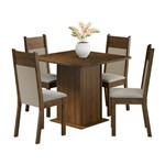 Conjunto Mesa de Jantar com 4 Cadeiras Rustic-Pérola Malibu Madesa
