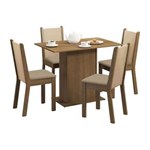 Ficha técnica e caractérísticas do produto Conjunto Mesa de Jantar com 4 Cadeiras Rustic-Pérola Talita Madesa - Marrom Chocolate