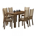Ficha técnica e caractérísticas do produto Conjunto Mesa de Jantar com 6 Cadeiras Rustic-Pérola Tábata Madesa