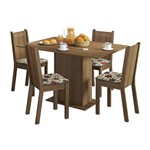 Ficha técnica e caractérísticas do produto Conjunto Mesa de Jantar e 4 Cadeiras Rustic-Hibiscos Lexy Madesa