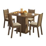 Ficha técnica e caractérísticas do produto Conjunto Mesa de Jantar e 4 Cadeiras Rustic-Pérola Lexy Madesa