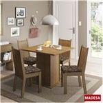 Ficha técnica e caractérísticas do produto Conjunto Mesa de Jantar Madesa Kate 4 Cadeiras - MARROM CACAU