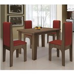 Ficha técnica e caractérísticas do produto Conjunto Mesa de Jantar Miami com 4 Cadeiras Castanho/Roma Dobue