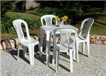 Ficha técnica e caractérísticas do produto Conjunto Mesa e 4 Cadeiras Bistro Plastico Branco 20 Jogos - Antares