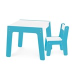 Ficha técnica e caractérísticas do produto Conjunto Mesa e Cadeira Infantil Azul Junges