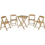 Conjunto Mesa e Cadeiras de Bar Teca Beer 5 Pcs Natural - Tramontina