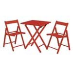 Ficha técnica e caractérísticas do produto Conjunto Mesa e 2 Cadeiras Dobráveis Aconchego Tramontina Vermelho