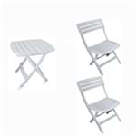 Ficha técnica e caractérísticas do produto Conjunto Mesa e 2 Cadeiras Dobrável Ripada Plástico Antares