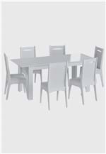 Ficha técnica e caractérísticas do produto Conjunto Mesa Elast. 6 Cadeiras Branco MÃ³veis CanÃ§Ã£o - Branco - Dafiti