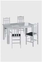 Ficha técnica e caractérísticas do produto Conjunto Mesa Fixa 4 Cadeiras Branco MÃ³veis CanÃ§Ã£o - Branco - Dafiti