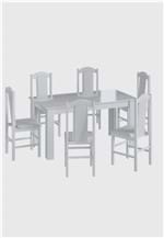 Ficha técnica e caractérísticas do produto Conjunto Mesa Fixa 6 Cadeiras Branco MÃ³veis CanÃ§Ã£o - Branco - Dafiti