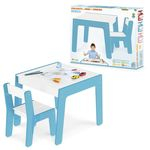 Ficha técnica e caractérísticas do produto Conjunto Mesa Infantil Em Madeira Com Cadeira Azul Junges