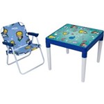 Ficha técnica e caractérísticas do produto Conjunto Mesa Mesinha Infantil Educacional Meninos com Cadeira Desmontavel Maremoto