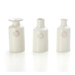 Ficha técnica e caractérísticas do produto Conjunto 3 Mini Vasos Branco Antique