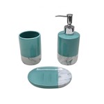 Ficha técnica e caractérísticas do produto Conjunto para Banheiro Ceramica Marble Azul - Urban