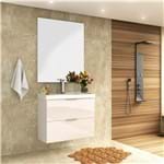 Ficha técnica e caractérísticas do produto Conjunto para Banheiro com Gabinete, Cuba e Espelheira 80cm Pietra Móveis Bosi Branco Brilho