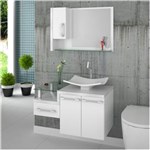 Ficha técnica e caractérísticas do produto Conjunto para Banheiro Gabinete com Cuba F44 e Espelheira Legno 830W - Branco